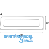 HALC Briefeinwurf 285 x 85 mm, Eisen verzinkt schwarz passiviert