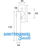 HALC Fenstergriff IMST - sichtbar geschraubt, 7x40, 125, Eisen verzinkt