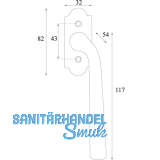 HALC Fenstergriff SLL - sichtbar geschraubt, 7x40, 117, Eisen verzinkt