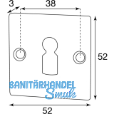 HRTNAGL Rosette eckig WC,- HALL u. Sll, 52x52 mm, verzinkt schwarz passiviert