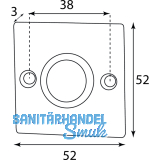 HRTNAGL Drckerosette eckig - SHall u. Sll, 52x52 mm, verz. schwarz passiviert
