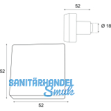 HRTNAGL Knopfdrckerlochteil eckig fix fr Hall,Sll,60x60,verz schwarz passiv