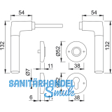 HOPPE Drckergt. BERGEN - auf Ros. BB, TS 39-47, Messing verchromt/Edst.-Eff.