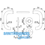 HOPPE Drckergt. PARIS - auf Ros. PZ, TS37 - 42, silber eloxiert