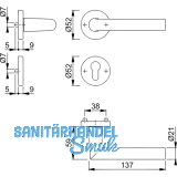 HOPPE SH - Drckerhalbgt. AMSTERDAM - zu SH-Knopflangschild, PZ, EdSt. matt
