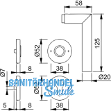 HOPPE SH - Drckerhalbgt. AMSTERDAM - zu SH-Knopflangschild, PZ, EdSt. matt