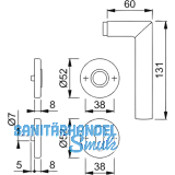 HOPPE SH - Drckerhalbgt. STOCKHOLM - zu SH-Knopflangschild, PZ, EdSt. matt
