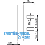 HOPPE Stangengriff E5011 - 600/400mm, Edst. matt