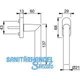 HOPPE Fenstergriff AMSTERDAM - verdeckt geschr., VK 7 x 37 mm, silber elox.