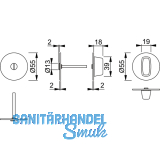 HOPPE Drckergt. STOCKHOLM - auf Ros. BB, TS35 - 45, Edelstahl matt