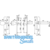 HOPPE SH-Wechselgarnitur PARIS m Schmalschild PZ92, VK 8, Ed matt