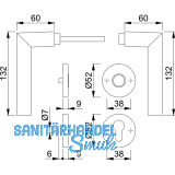 HOPPE Drckergt. STOCKHOLM - auf Ros. WC, TS37 - 42, Edelstahl Effekt