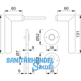 HOPPE Drckergt. STOCKHOLM - auf Ros. BB, TS40 - 45, Edelstahl matt