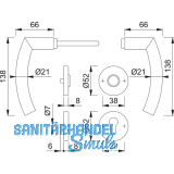 HOPPE Drckergt. TRONDHEIM - auf Ros. WC, TS37 - 42, Edelstahl matt