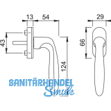 HOPPE Fenstergriff VERONA - verdeckt geschr., VK 7 x 35 mm, silber elox.