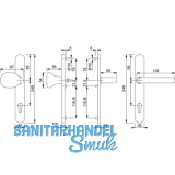 HOPPE Wechselgarnitur LIVERPOOL - m Knopf u.LS PZ92, VK 8, Edelstahl