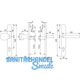 HOPPE Wechselgarnitur LIVERPOOL - m Knopf u.LS PZ92, VK 8, Messing-PVD