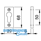 HOPPE Zylinderrosette PZ, zu Modell 117GF/22, 29 x 68, silber elox