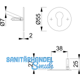 HOPPE Zylinderrosette flach mit Sttznocken rund PZ, Edelstahl
