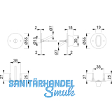 HOPPE Zylinderrosette flach mit Sttznocken rund PZ, Edelstahl