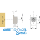 Glasbodentrger KUBIC zum Anschrauben, Glas 4-8 mm, Zamak vernickelt grau