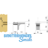 Glasbodentrger K-LINE zum Stecken, Bohr  5 mm, Zamak vernickelt