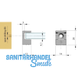 Glasbodentrger KRISTAL zum Anschrauben, Glas 8 mm, Zamak vernickelt