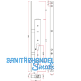 Einbauriegel sperrbar PZ o. Riegel, DM 35, Stulp 360 x 16 x 3 mm, Stahl verzinkt