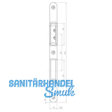 Schlieblech zu Magnetfallenschloss 116-245-18HR/41, 245 x 18 x 3 mm, Edelstahl