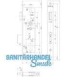 Rohrrahmenschloss 49PZW, DM 35 mm, Entfernung 92 mm, VK 8 mm, Stahl verzinkt