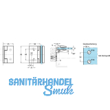Duschtrband Bella, 90 Glas-Wand, m. Langloch, nach innen, verchromt poliert
