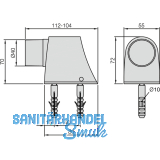 KWS Bodentrpuffer - Platte 55 x 80 mm, Hhe 70mm, Aluminium silberfrbig
