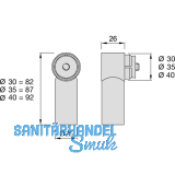 KWS Endsttze RS - gerade Rundrohr, fr Edst.rohr, 40mm, Edst.