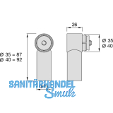 KWS Endsttze RS - gerade Rundrohr, fr Holzrohr, 35mm, Edst.