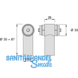 KWS Mittelsttze RS - gerade, Rundrohr, fr Auen  35mm, Edst.