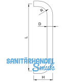 KWS Stangengriff 8748 - 670mm, LA. 650mm,  20mm, Edst.
