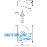 Bodentrpuffer - Bodenpl.  57 mm, Anschlagh. 17 mm, Edelstahl matt