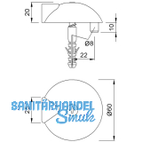 Bodentrpuffer - Bodenpl.  60 mm, Anschlagh. 17 mm, Edelstahl matt