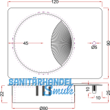 Kabeldurchgang eckig, mit Staubschutzbrste, Zamak schwarz matt