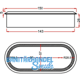 Kabeldurchgang oval, Holz, 57 x 143 mm, Eiche roh