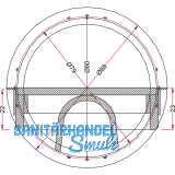 Kabeldurchgang rund, mit Staubschutzbrste, Zamak verchromt poliert