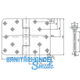 Aufschraubband B 3027 mit festem Stift, 120 x 160 mm, Edelstahl