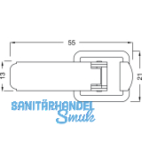 Kistenverschluss Breite 23 mm, L 55 mm, verzinkt