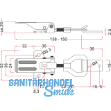 Kistenverschluss verstellbar Breite 32 mm, L 125 mm, verzinkt
