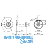 HEKNA 502 Zylinder Klappenschloss,  19 mm, L 27 mm, Zamak