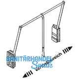 Kleiderlift Junior, H 850,KB 600-1000mm, Tragkr.10KG, KS wei/FE vernickelt