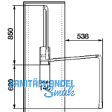 Kleiderlift Junior, H 850,KB 600-1000mm, Tragkr.10KG, KS wei/FE vernickelt