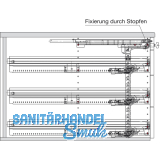 HETTICH SYSTEMA TOP 2000 Container-Set Sil Sys, Vollauszug, ET 530, alu