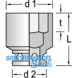 GEDORE Kraftsteckschlssel K 19 DIN3129 1/2\vierkant 30 mm sechskant
