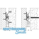 Ladenhalter Rustico fr Tren selbstarretierend, Mauerabstand 25 mm (14248)